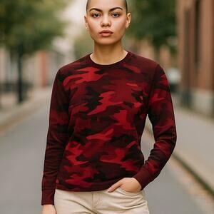 RALPH LAUREN Red Camo Thermal Camouflage Jersey Top ~ Men's Size MEDIUM